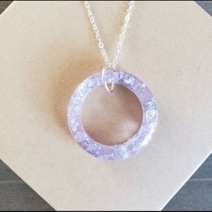 Silver lavender necklace